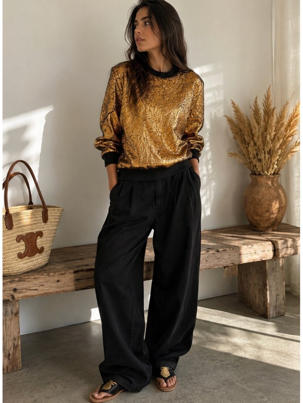 NWT 3.1 Phillip Lim Metallic Crewneck Top